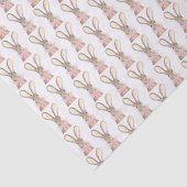 Preppy Little Pink Bow Baby Shower Rabbit Seidenpapier (Detail)