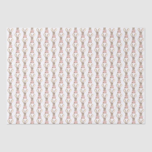 Preppy Little Pink Bow Baby Shower Rabbit Seidenpapier (Vorderseite)
