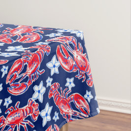 Preppy Lobster Blume Red Navy Muster Tischdecke