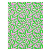 Preppy Lobster Blume Rosa grünes Muster Tischdecke (Vorderseite)