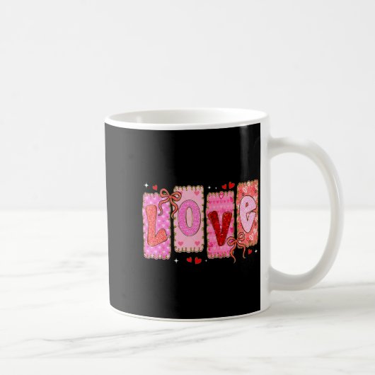 Preppy Love Valentine Nk Coquette Bow Girl Women K Kaffeetasse (Rechts)