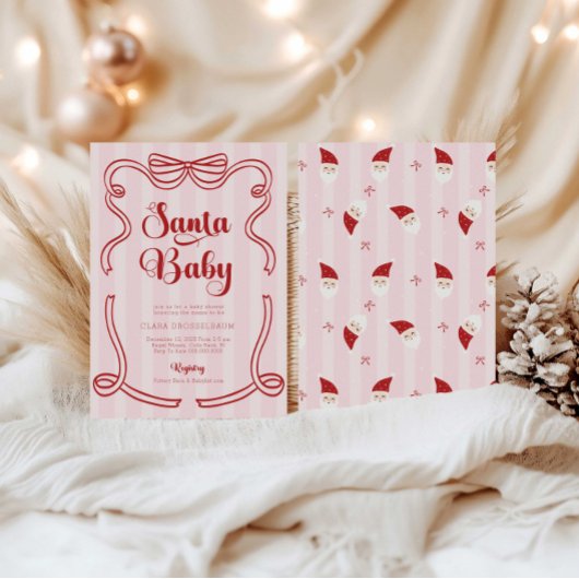 Preppy Loveshack Santa Baby Babydusche Einladung