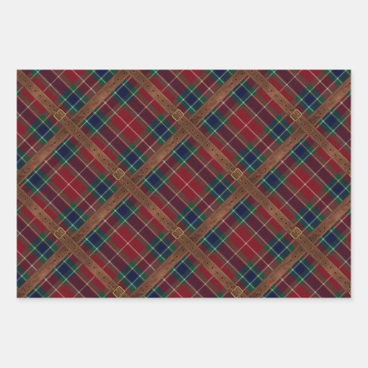 Preppy Lux Christmas Plaid II Geschenkpapier Set (Vorderseite 2)