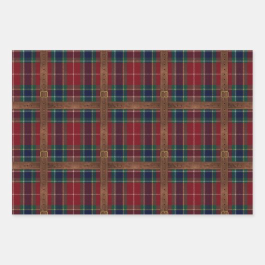 Preppy Lux Christmas Plaid II Geschenkpapier Set (Vorderseite)
