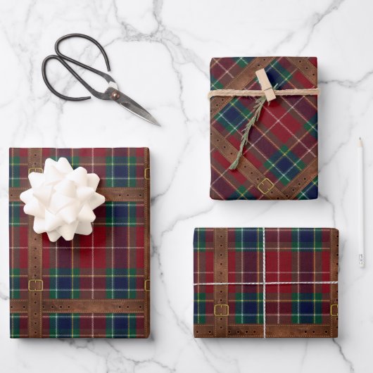 Preppy Lux Weihnachten Karo II Geschenkpapier Set (Vorderseite)
