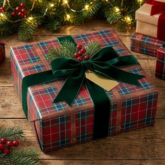 Preppy Lux Weihnachts-Plaid II Geschenkpapier