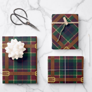Preppy Lux Weihnachtskariert Geschenkpapier Set