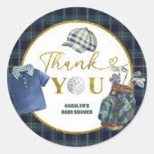Preppy Luxury Golf Baby Shower Thank You Sticker (Vorderseite)