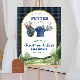 Preppy Luxury Golf Baby Shower Welcome Sign Poster