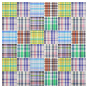 Preppy Madras Art kariertes Sz6 des Stoff