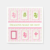 Preppy Mahjong Dragons machen mich heiß lustig Serviette (Vorderseite)