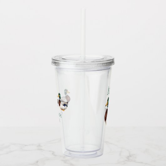 Preppy Mallard Duck Monogram Acryltrinkbecher (Rechts)
