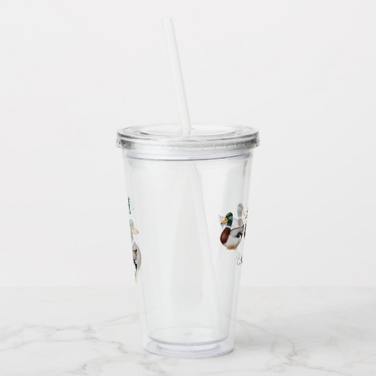 Preppy Mallard Duck Monogram Acryltrinkbecher (Links)
