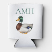 Preppy Mallard Duck Monogram Dosenkühler (Vorderseite)