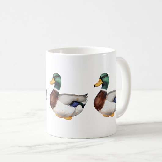 Preppy Mallard Duck Monogram Kaffeetasse (VorderseiteRechts)