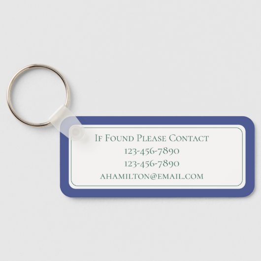 Preppy Mallard Duck Monogram Schlüsselanhänger (Rückseite)