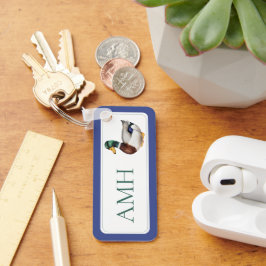 Preppy Mallard Duck Monogram Schlüsselanhänger