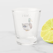 Preppy Mallard Duck Monogram Schnapsglas (Rückseite)