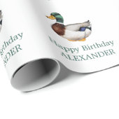 Preppy Mallard Duck Personalisiert Geschenkpapier (Rolleneckpunkt)