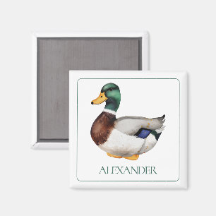 Preppy Mallard Duck Personalisiert Magnet