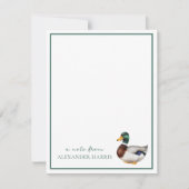 Preppy Mallard Duck Personalisiert Mitteilungskarte (Vorderseite)