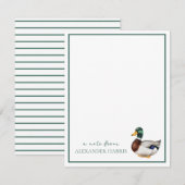 Preppy Mallard Duck Personalisiert Mitteilungskarte (Vorne/Hinten)