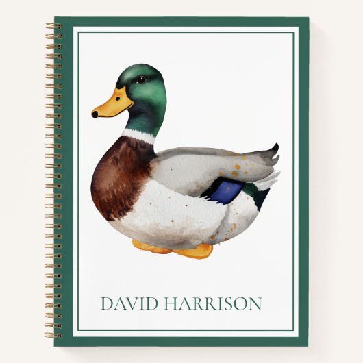 Preppy Mallard Duck Personalisiert Notizblock (Vorderseite)