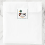 Preppy Mallard Duck Personalisiert Quadratischer Aufkleber (Tasche)