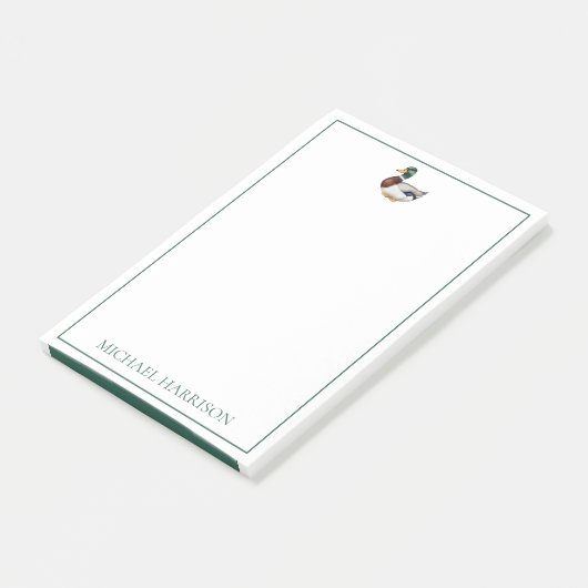 Preppy Mallard Duck Personalized Post-it Klebezettel (angewinkelt)