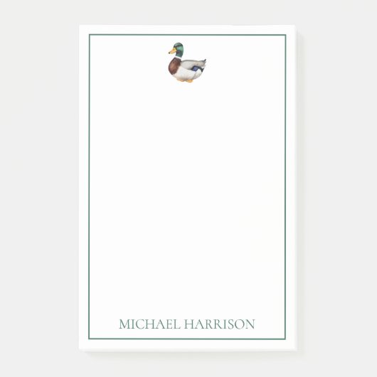 Preppy Mallard Duck Personalized Post-it Klebezettel (Vorderseite)