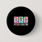 Preppy Merry Christmas Cute Nk Nutcracker Girl Wom Button (Vorderseite)