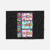 Preppy Merry Christmas Cute Nk Nutcracker Girl Wom Fleecedecke (Vorderseite (Horizontal))
