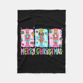 Preppy Merry Christmas Cute Nk Nutcracker Girl Wom Fleecedecke (Vorderseite)