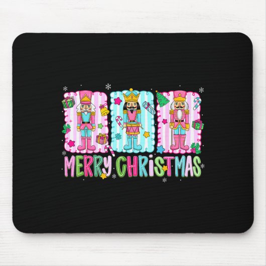 Preppy Merry Christmas Cute Nk Nutcracker Girl Wom Mousepad (Vorne)