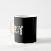 Preppy Merry,christmas Funny Froral Checkered Gift Kaffeetasse (Vorderseite Links)