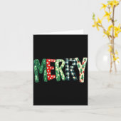 Preppy Merry,christmas Funny Froral Checkered Gift Karte (Gelbe Blume)