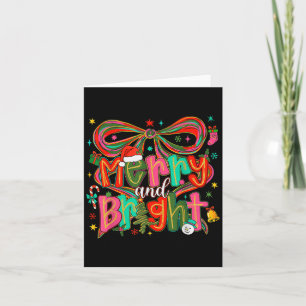 Preppy Merry und Bright Coquette Bow Pink Christma Karte