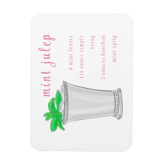 Preppy Mint Julep Bar Rezept Magnet (Vertikal)