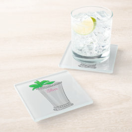 Preppy Mint Julep Personalisiert Glasuntersetzer