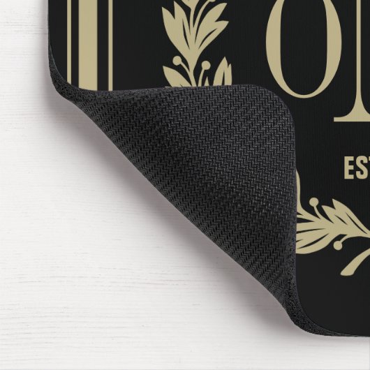 Preppy mit Monogramm Logo-Mausunterlage Mousepad (Ecke)