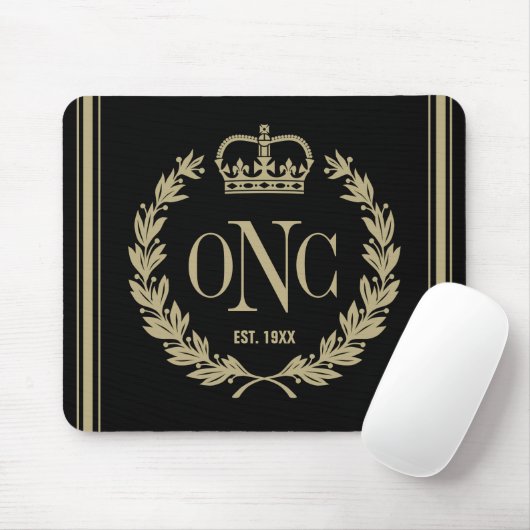 Preppy mit Monogramm Logo-Mausunterlage Mousepad (Mit Mouse)