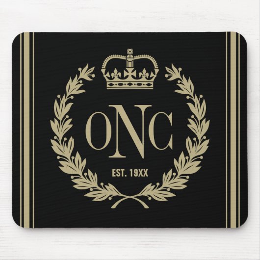 Preppy mit Monogramm Logo-Mausunterlage Mousepad (Vorne)