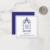 Preppy Mit Monogramm Pagoda Geschenkkarten Mitteilungskarte (Vorderseite/Rückseite Beispiel)