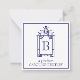 Preppy Mit Monogramm Pagoda Geschenkkarten Mitteilungskarte