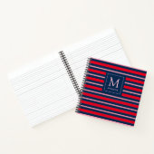 Preppy Mit Monogramm Striping Spiralnotebook Notizblock (Innenseite)