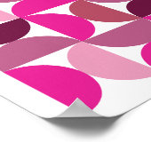 Preppy Mitte Jahrhundert Moderne Abstrakte rosa Äs Poster (Ecke)