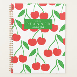 Preppy Modern Cherry Muster Personalisiert Planer