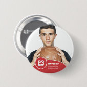 Preppy Modern Gedenkteam Team Spieler Button (Vorne & Hinten)