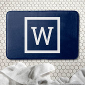 Preppy Modern Monogram Navy Blue Badematte