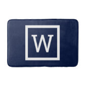 Preppy Modern Monogram Navyblau Badematte (Vorderseite)